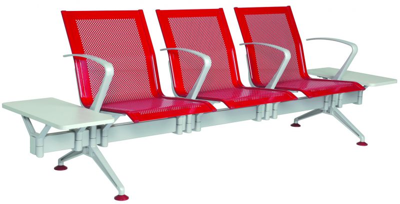 Chrom 540 Bekleme Koltuğu Üçlü Ara Kollu Yan Sehpalı Döşemesiz